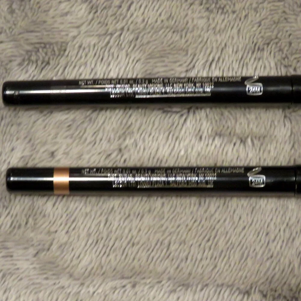 New NWOB Lot 2 Mally Evercolor Gel Waterproof Liners Graphite & Gold Glimmer